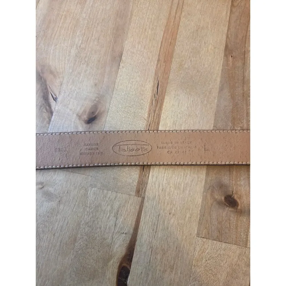 Talbots Genuine Leather Belt Size L Brown Crocodile Embossed Made In Italy